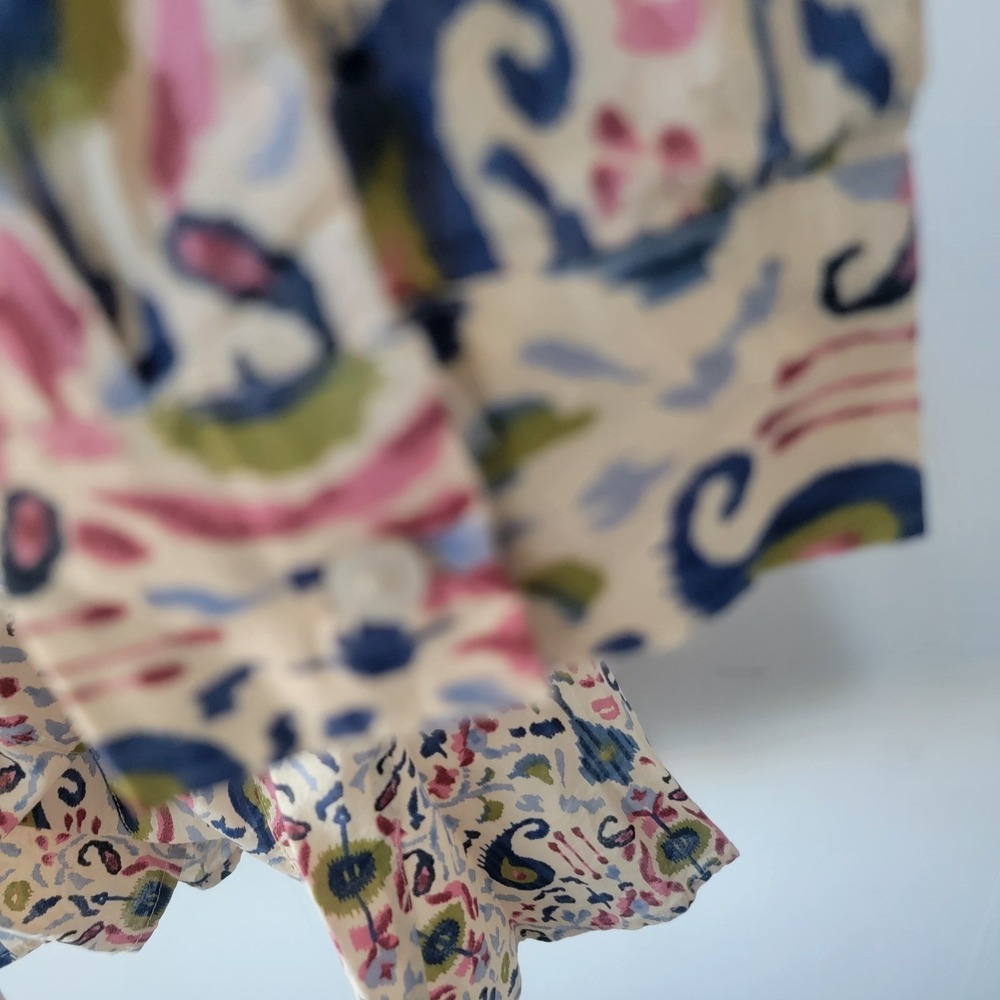 primark cares women's paisley print shirt dress size 6 self-tie belt long sleeve - Picture 6 of 8
